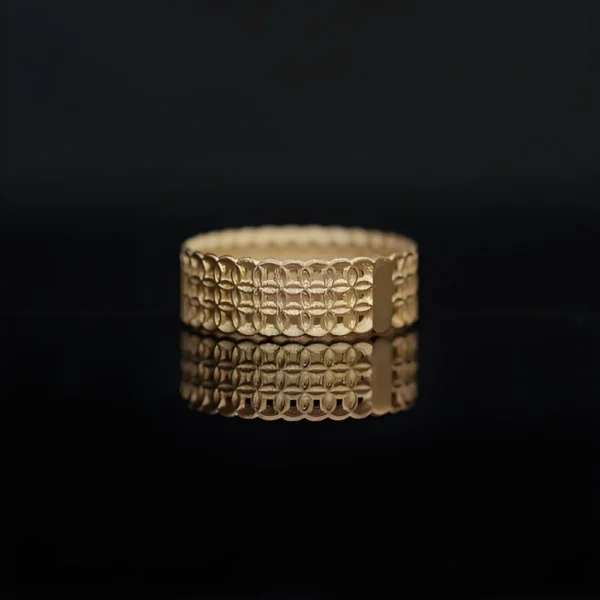 Money Treasure Pattern 18K Gold Ring Custom Design