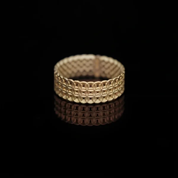 Money Treasure Pattern 18K Gold Ring Custom Design