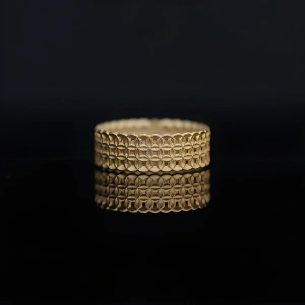 Money Treasure Pattern 18K Gold Ring Custom Design