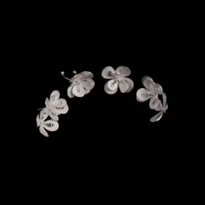 925 silver flower earrings, minimalist jewelry, blooming flower design, spring awakening collection