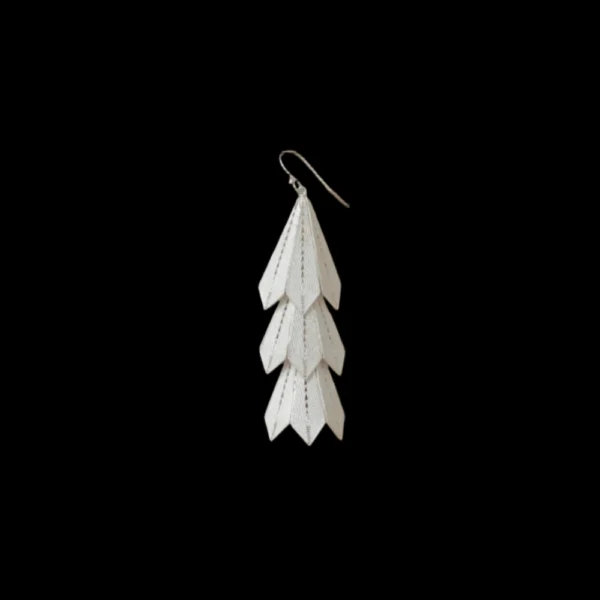 Triangular Energy Paper Plane Earrings in Silver