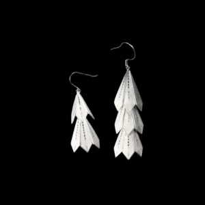 Triangular Energy Paper Plane Earrings in Silver